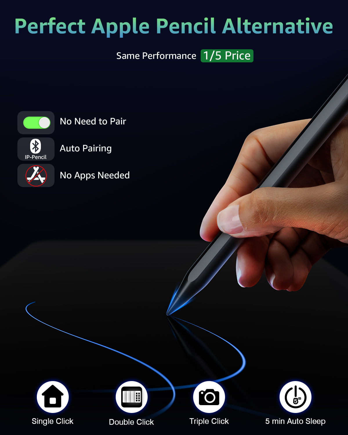 Stylus Pencil for iPad, Black