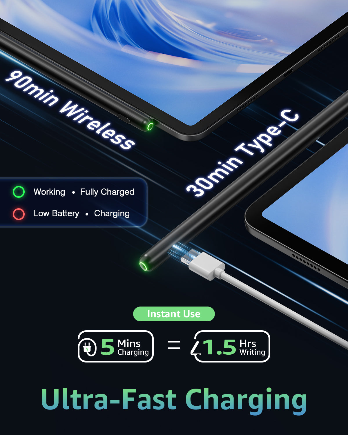 Stylus Pencil for iPad, Black